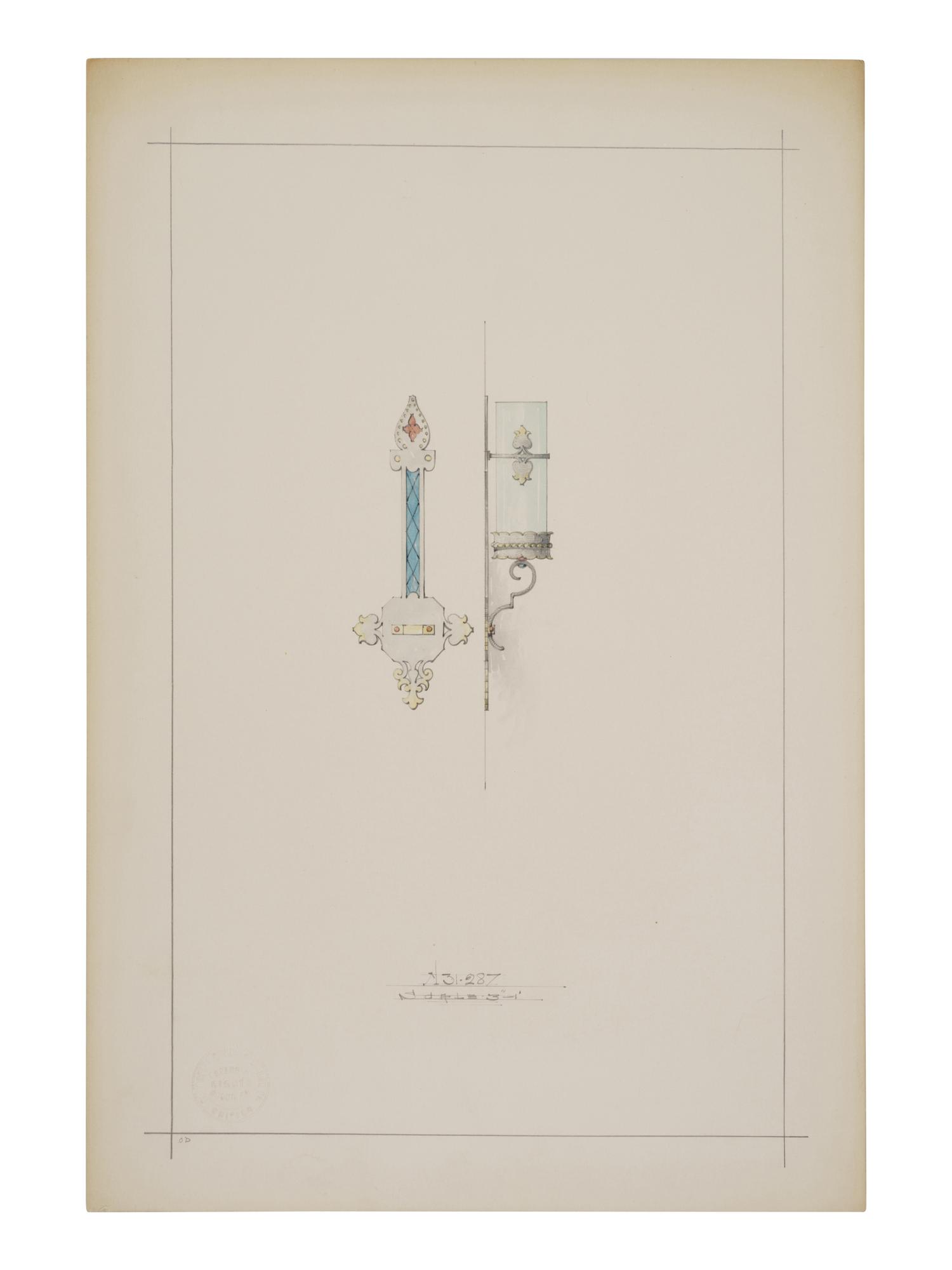 A Collection of Pencil and Ink Prototype Drawings for Beardslee Chandelier Co.