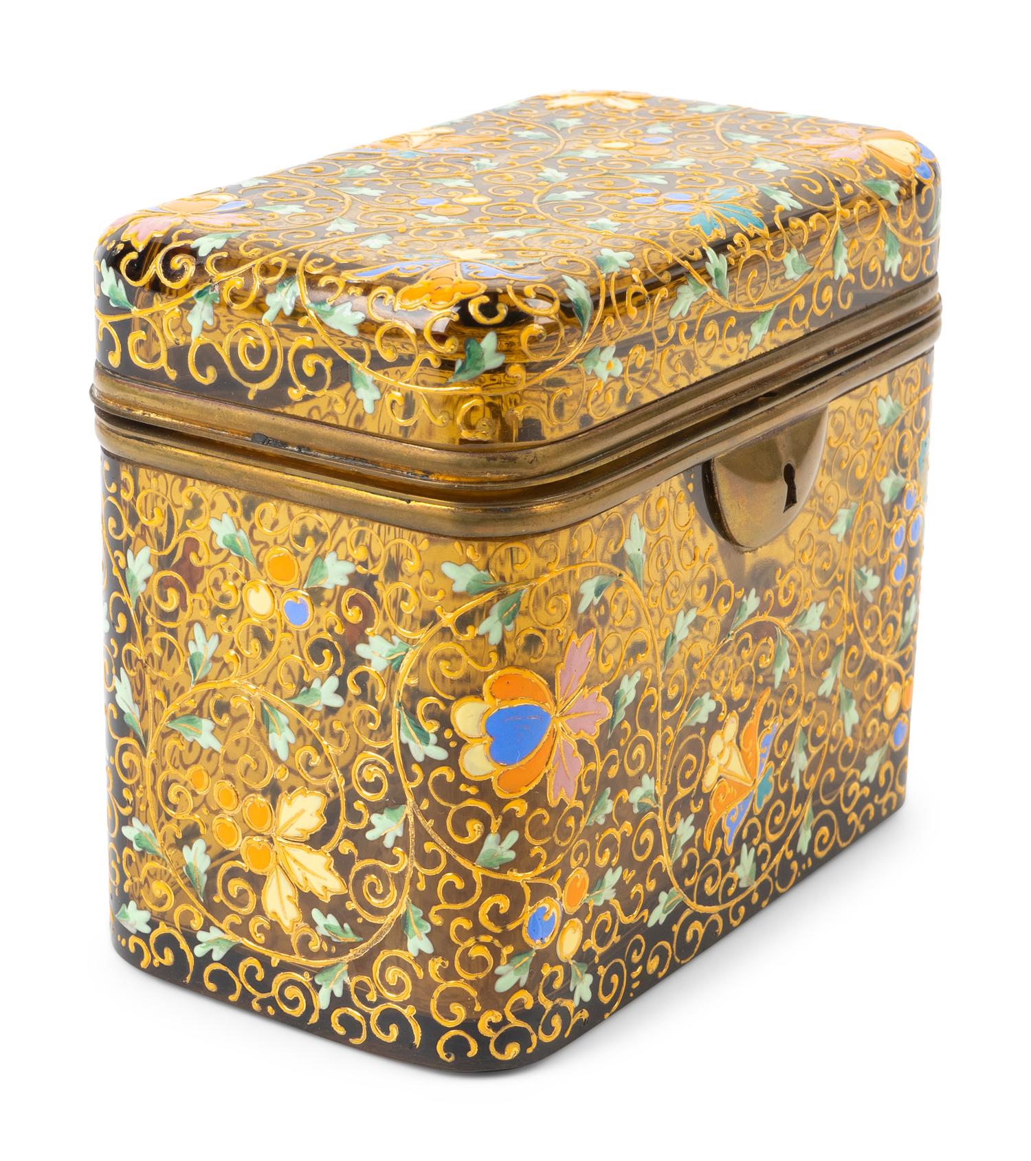 A Continental Enameled Glass Box — LATE 19TH/EARLY 20TH CENTURY