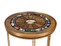 A Pair of Gilt Bronze and Pietra Dura Side Tables