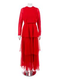 Two Evening Dresses: One Oscar de la Renta and One Joan Leslie by Kasper, 1970-90s