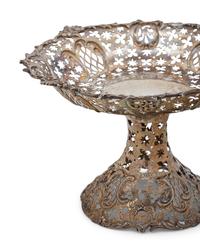 A Victorian Silver Pierce-Decorated Pedestal Dish