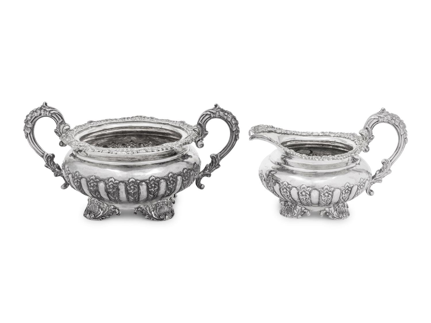 A George IV Silver Creamer and Sugar