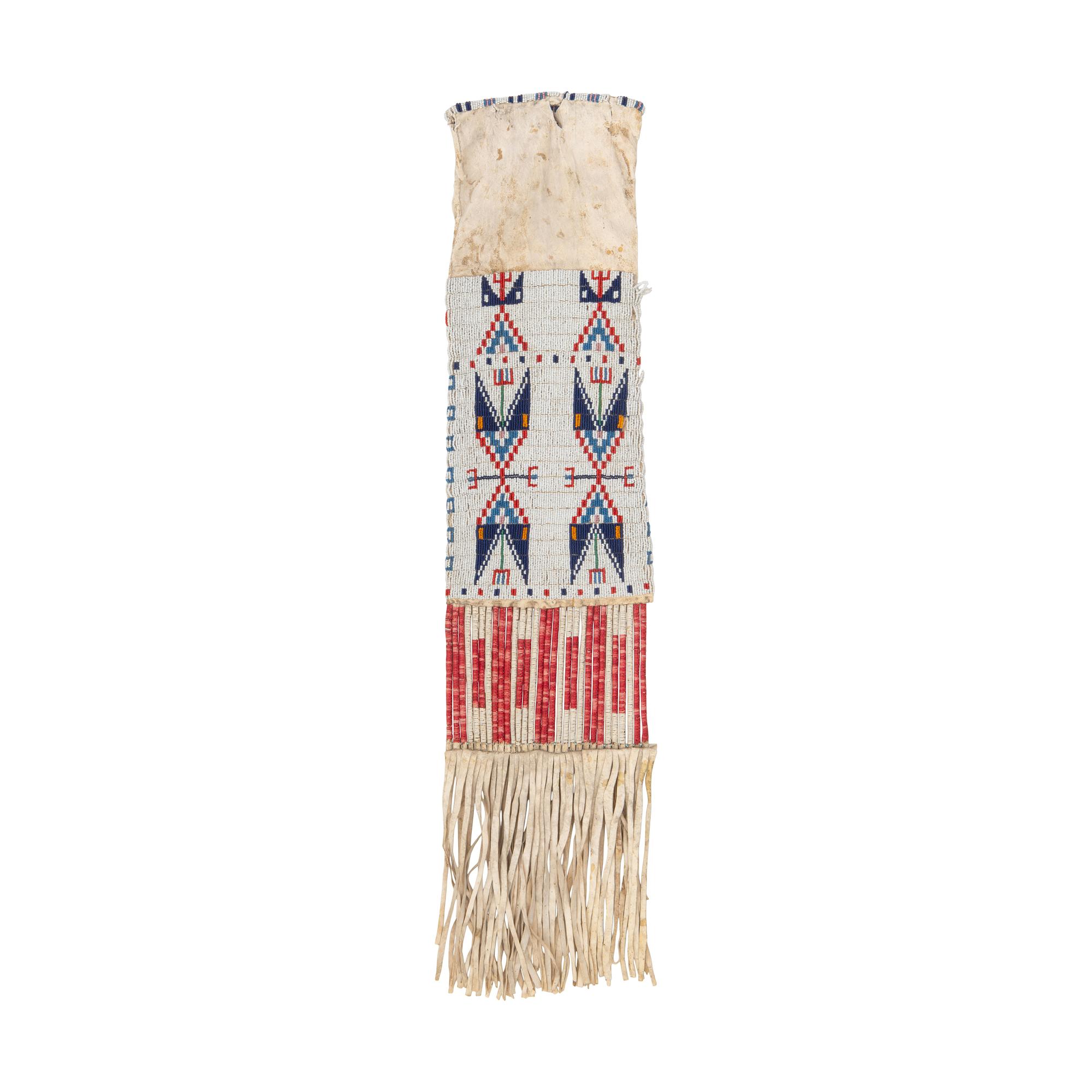 Sioux Beaded Hide Tobacco Bag