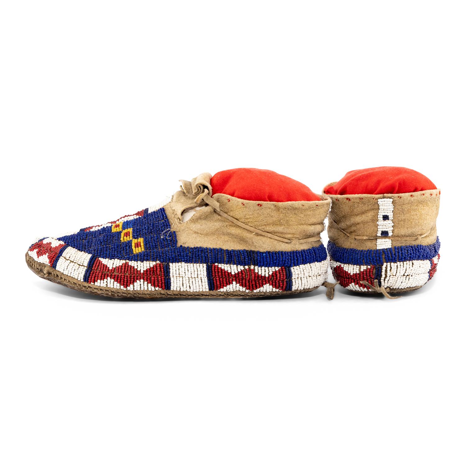 Arapaho Beaded Hide Moccasins