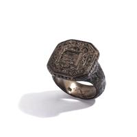 A Medieval Silver Signet Ring — with a brass medallion