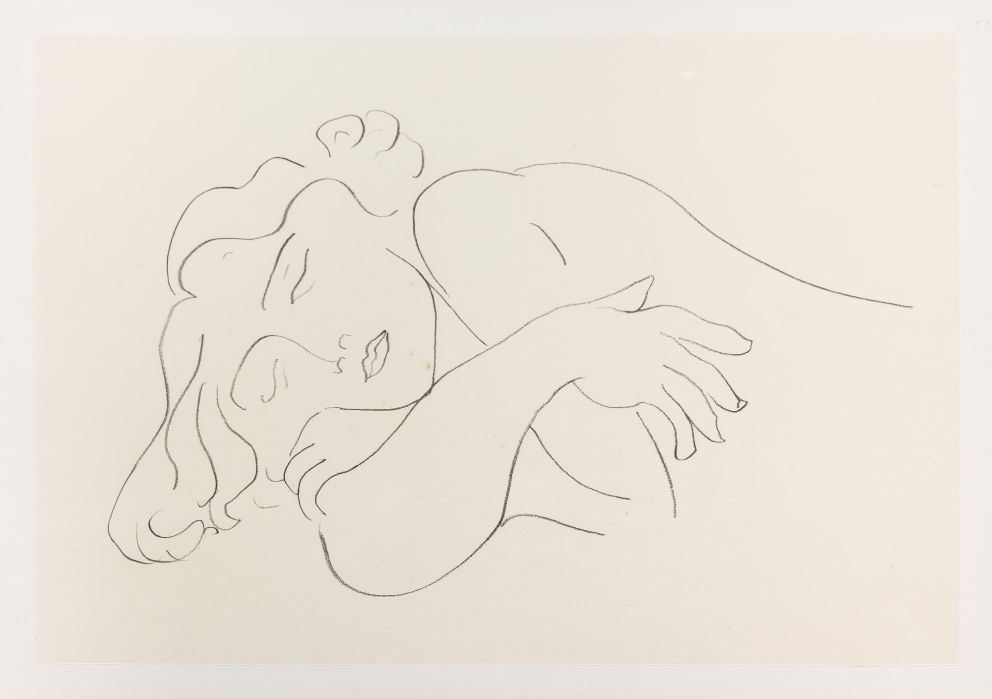A Pair of Gilt Framed Black and White Prints After Matisse Frame size 32 1/2 x 41 inches. — 20TH CENTURY