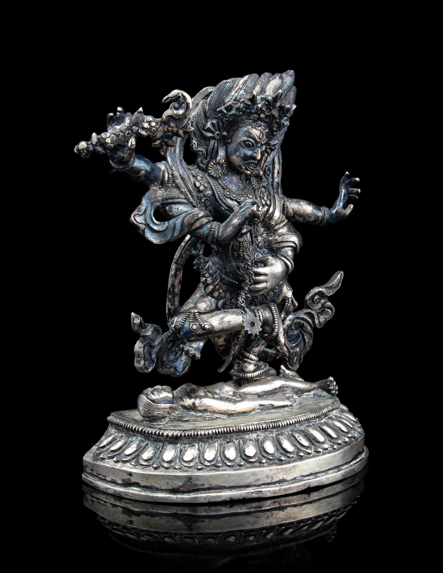 A Tibetan Silver Figure of a Bodhisattva Kurukulla