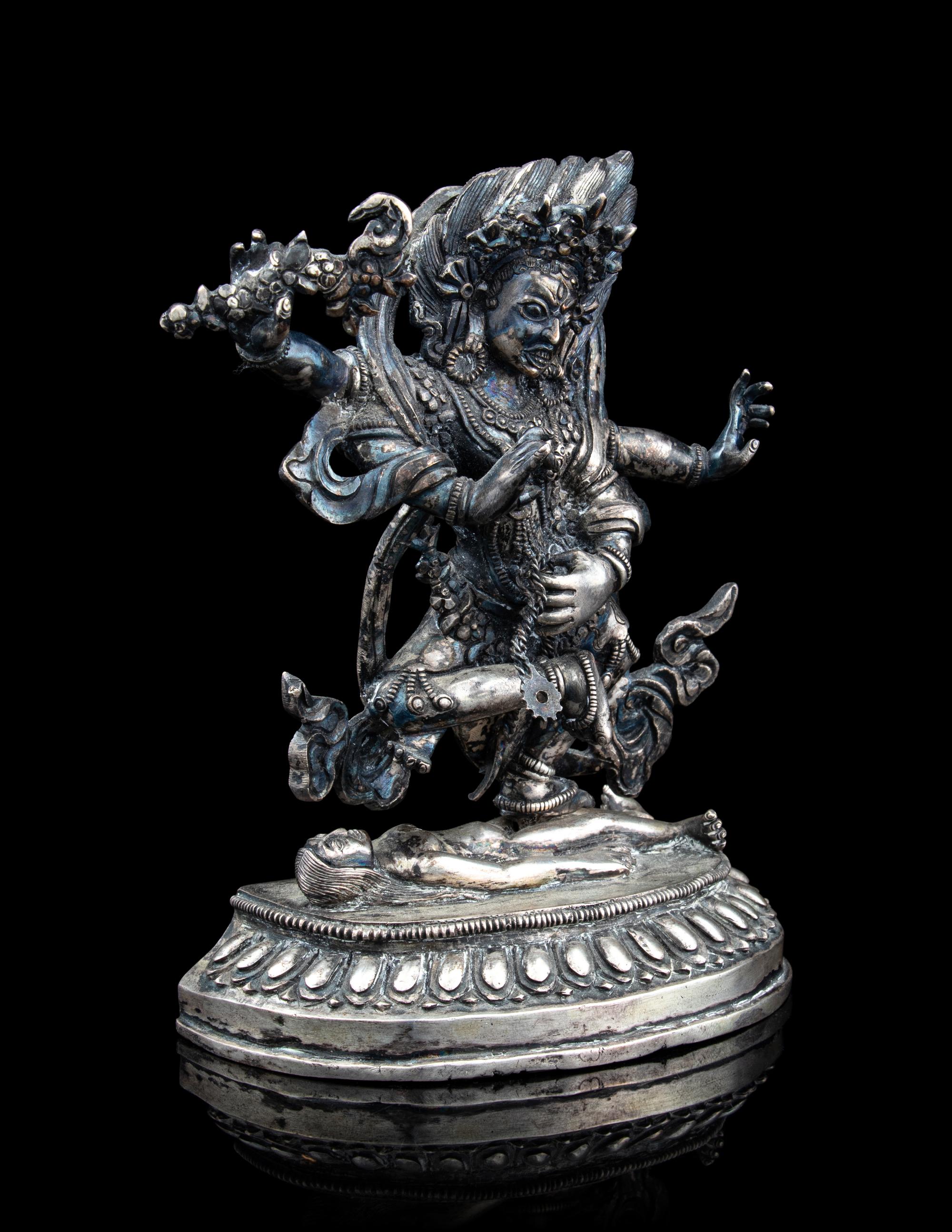 A Tibetan Silver Figure of a Bodhisattva Kurukulla