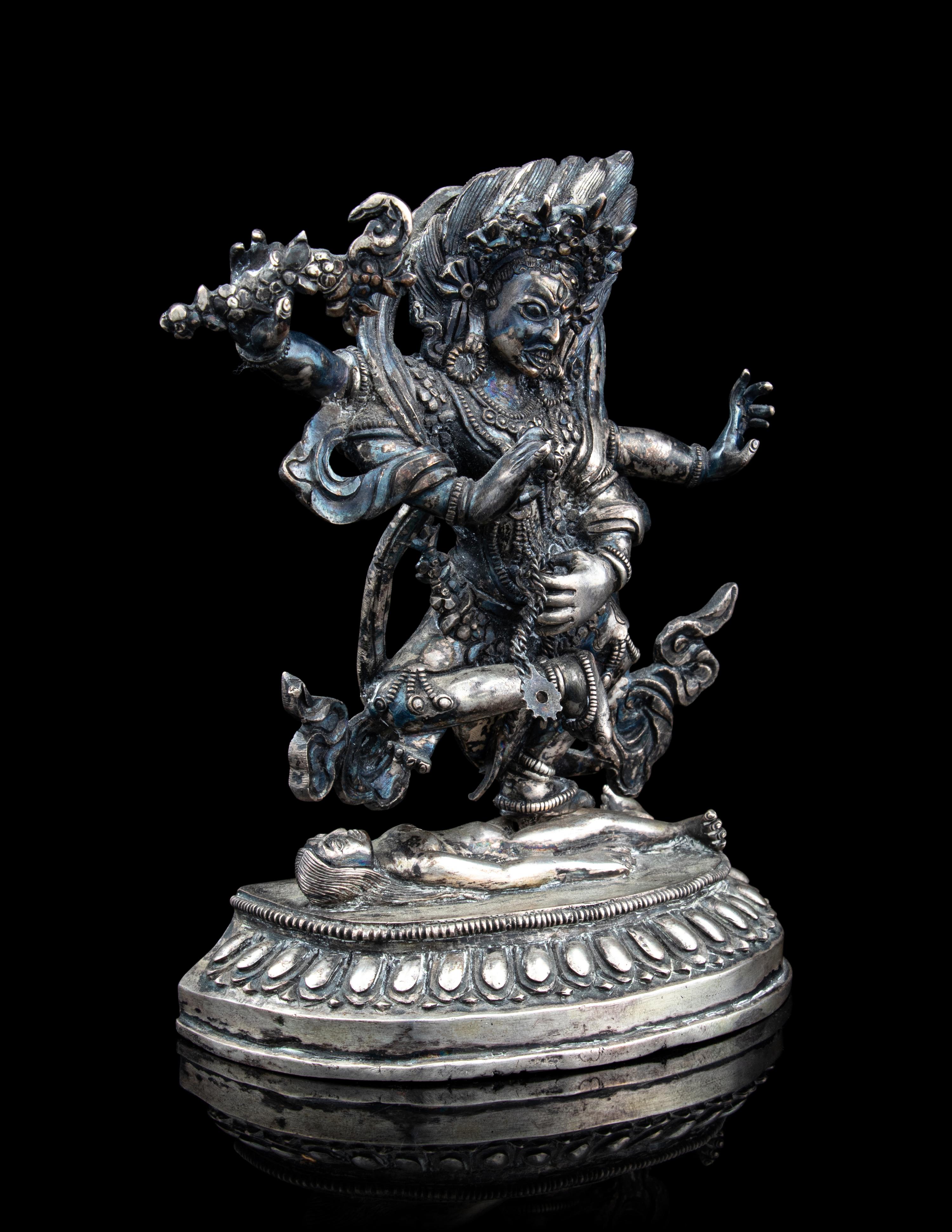 A Tibetan Silver Figure of a Bodhisattva Kurukulla