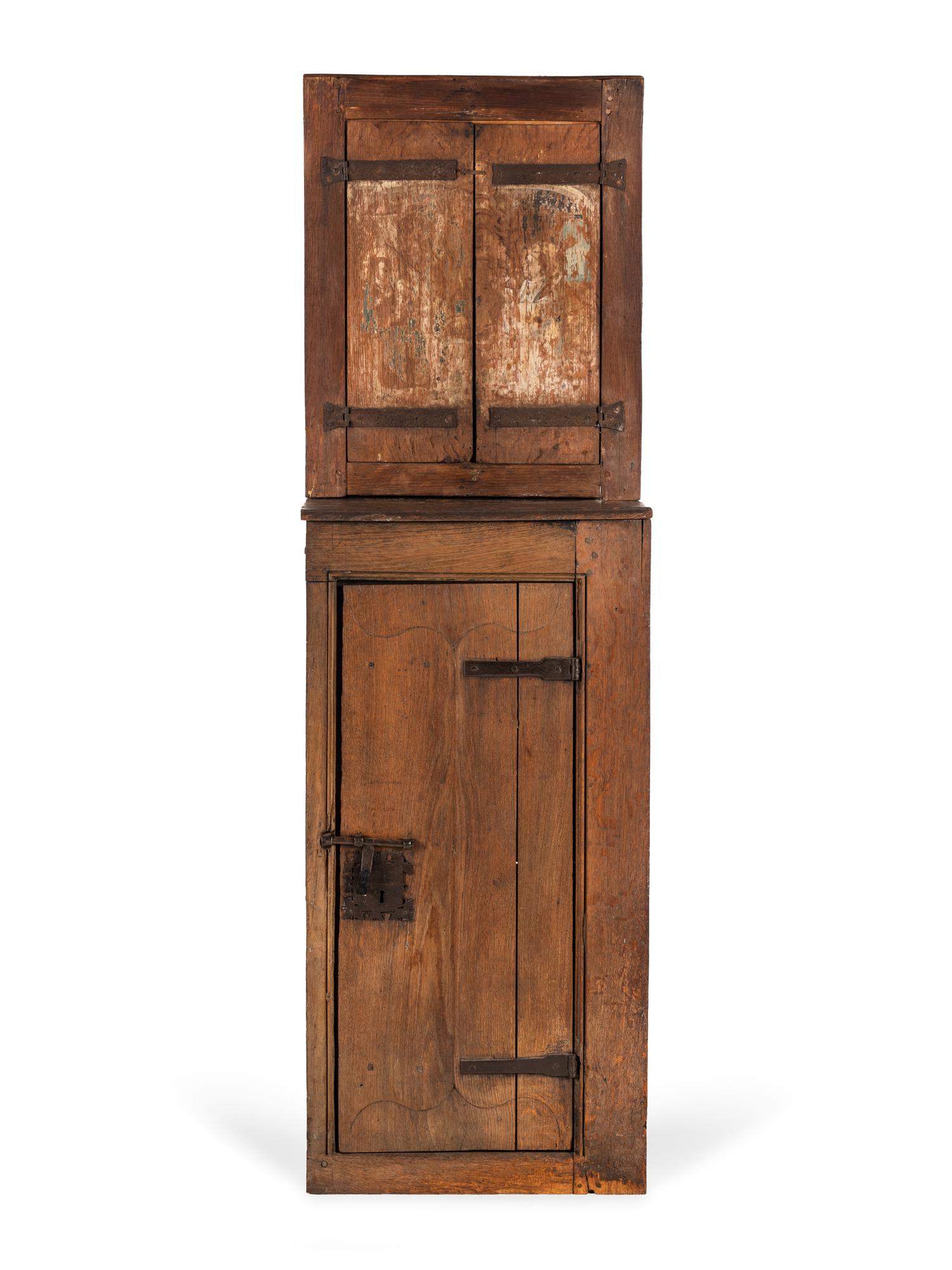A Gothic Style Oak Illuminated Vitrine Cabinet