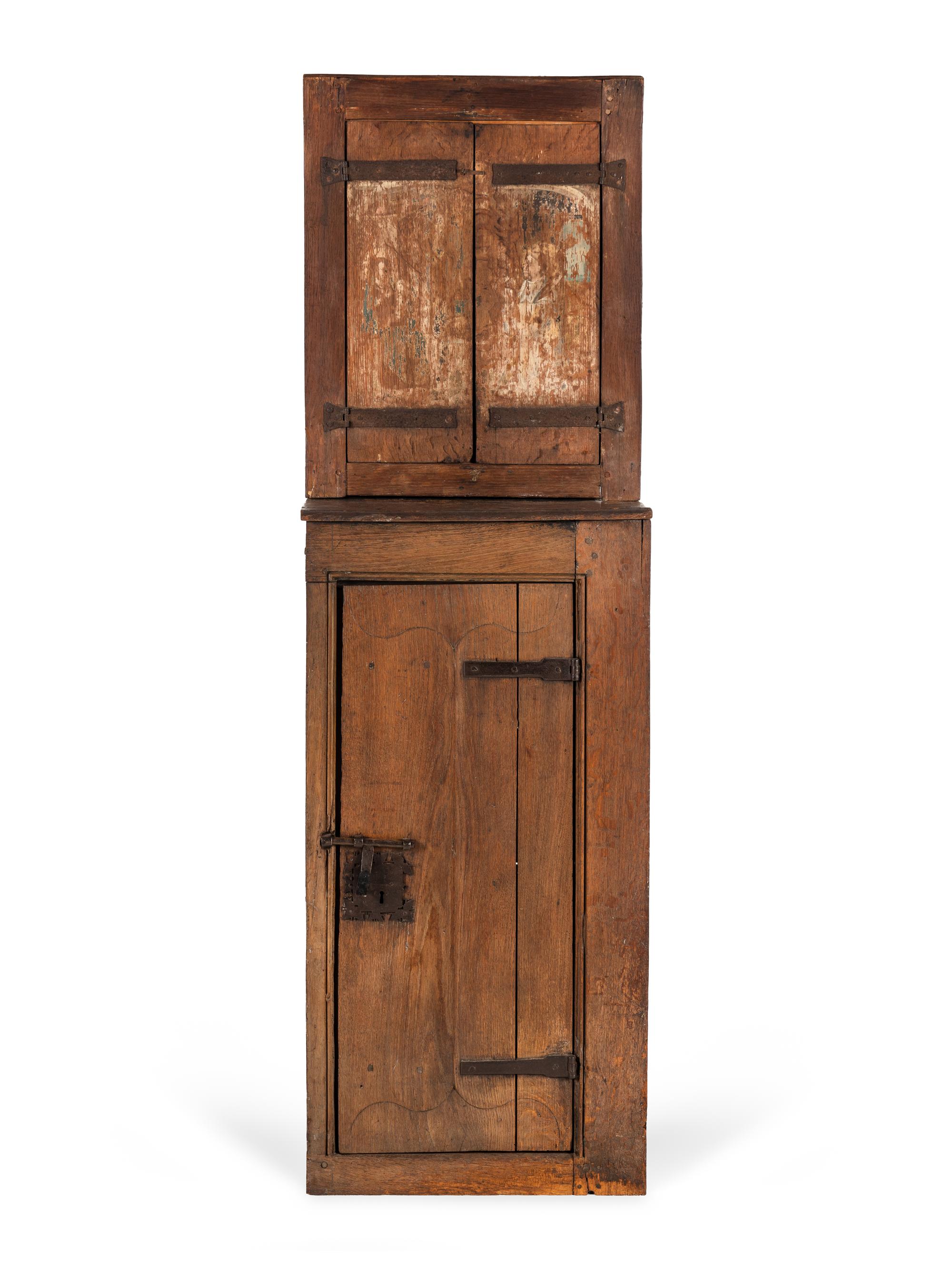 A Gothic Style Oak Illuminated Vitrine Cabinet