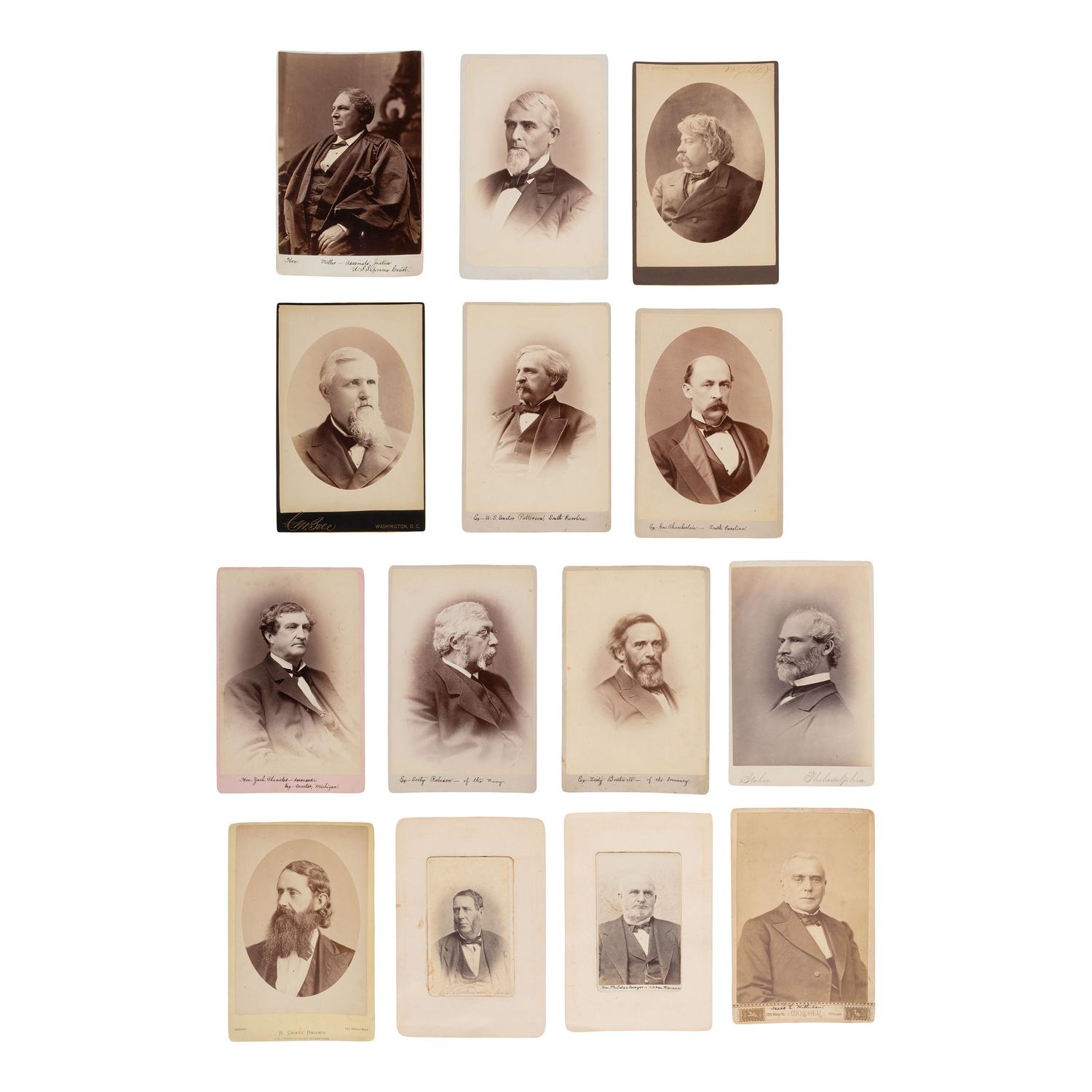 [Americana] Group of 92 Cabinet Cards of Politicians and Judges, incl. Works by Brady, etc.