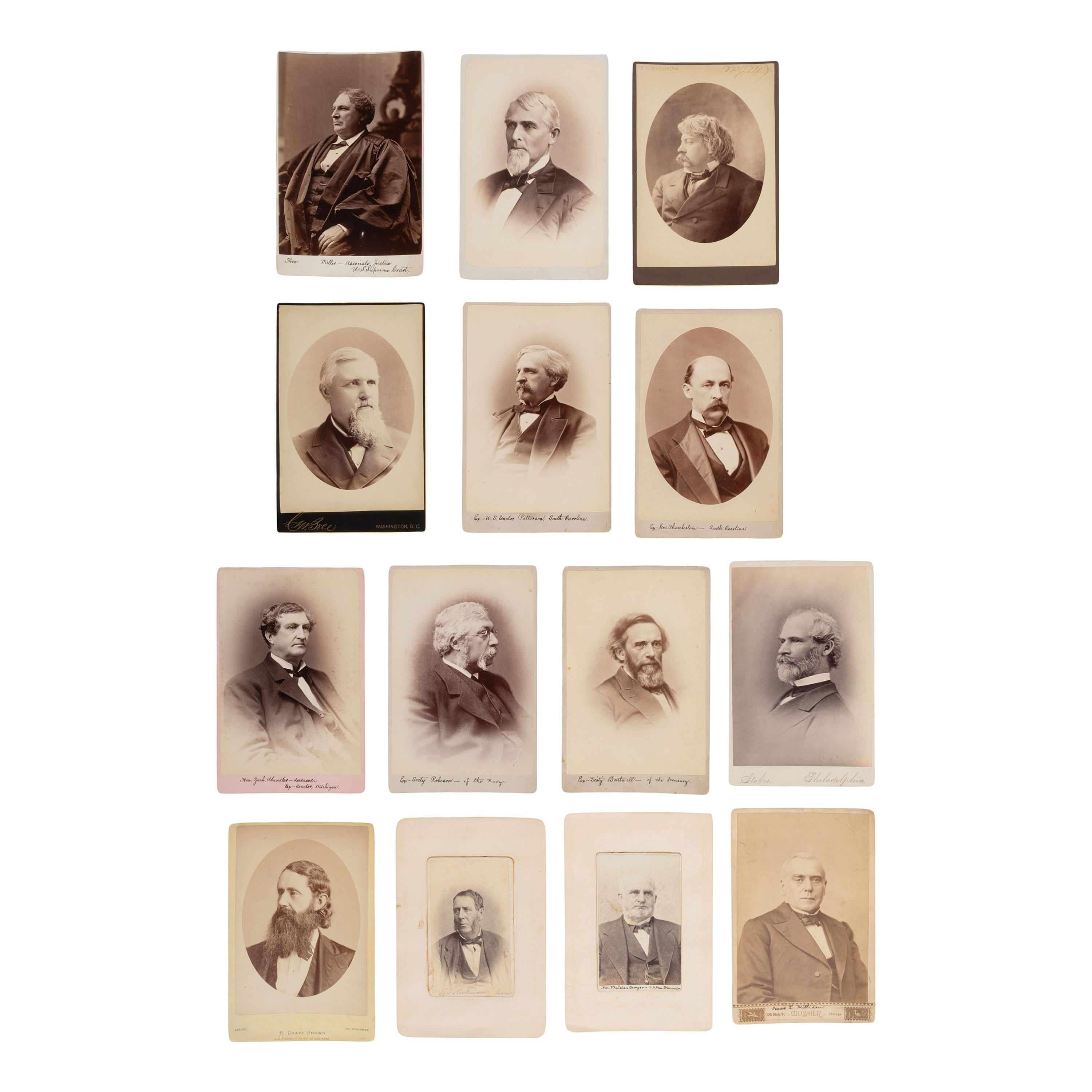 [Americana] Group of 92 Cabinet Cards of Politicians and Judges, incl. Works by Brady, etc.