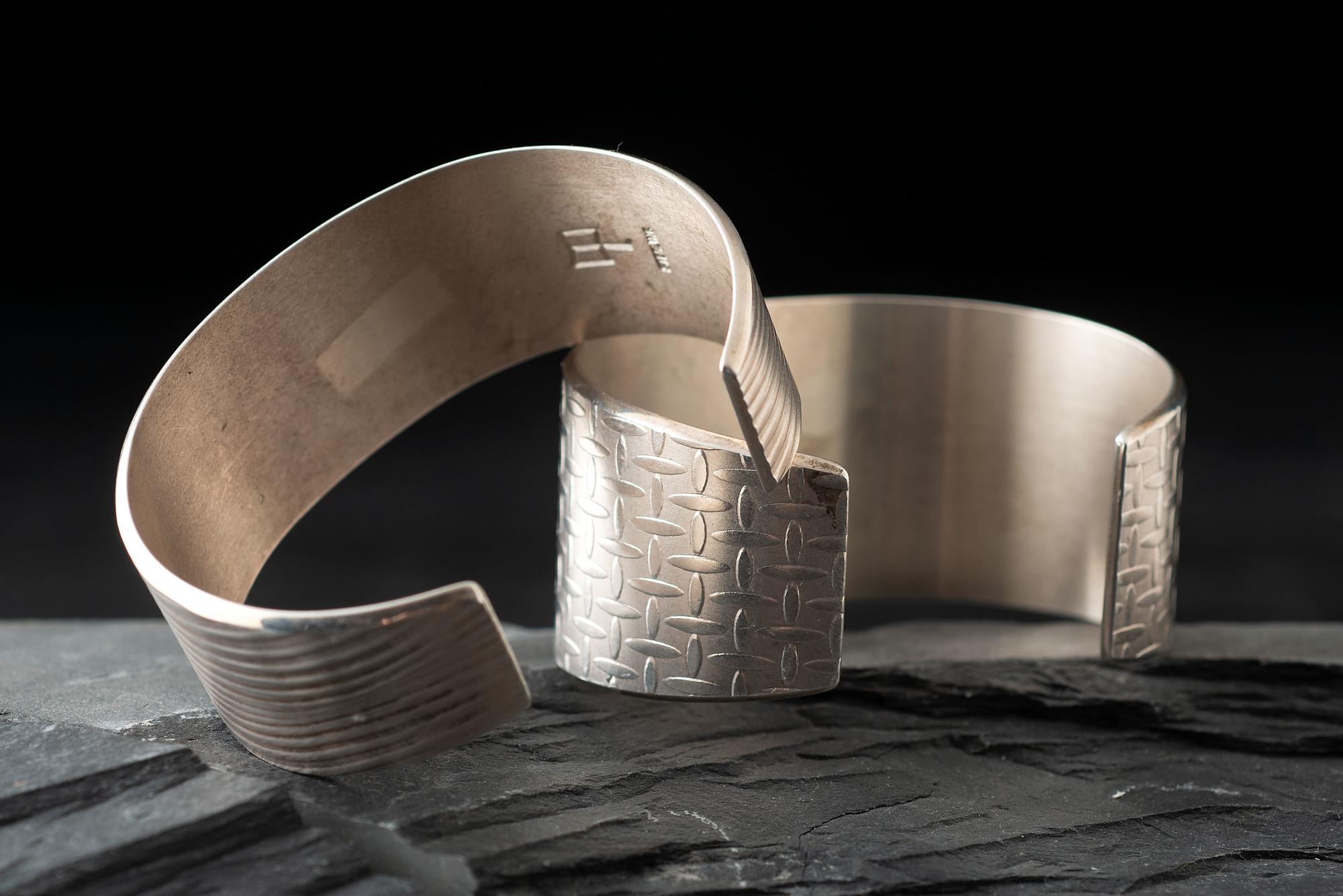 Textured Sterling Silver Cuff Bracelets and Rings