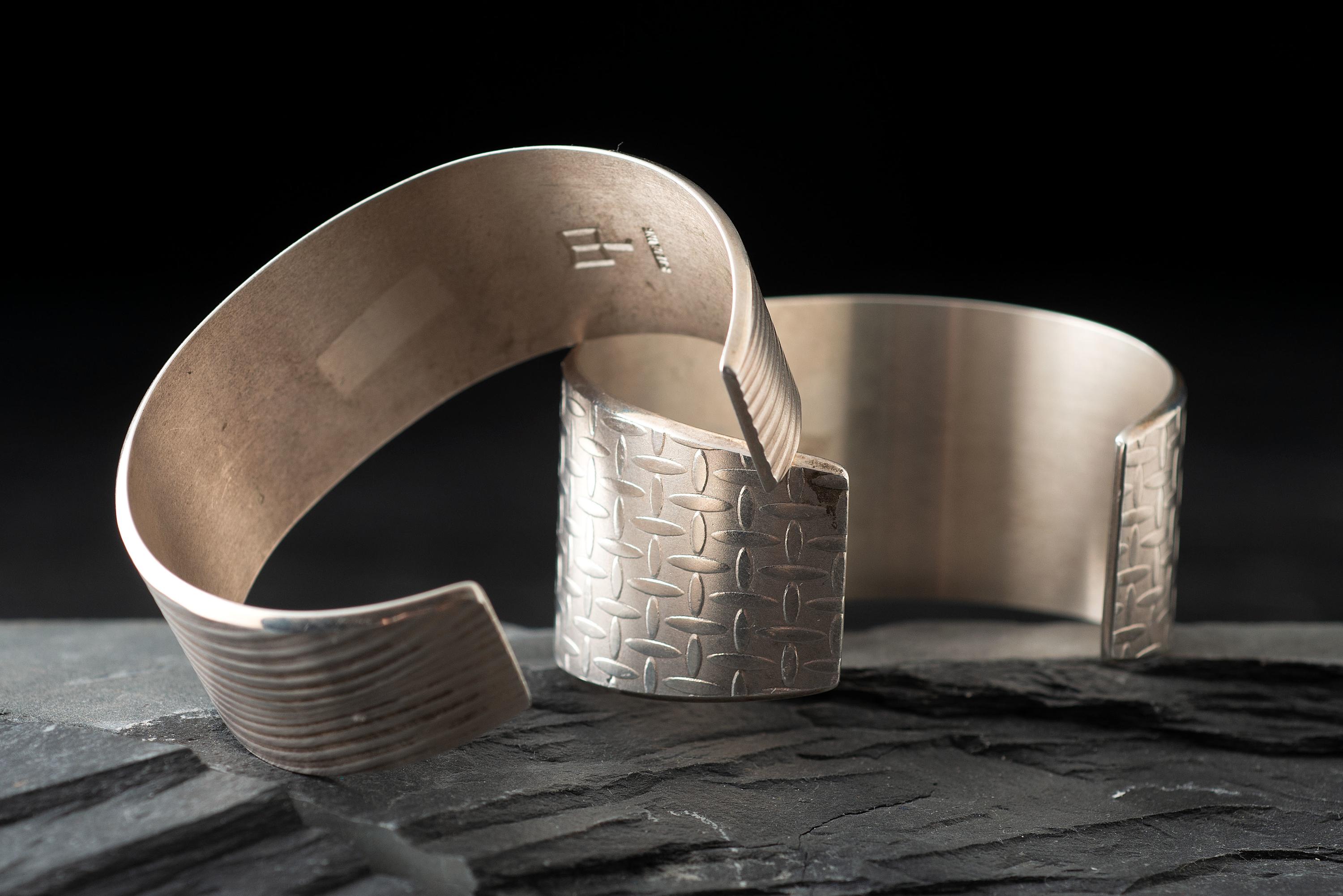 Textured Sterling Silver Cuff Bracelets and Rings