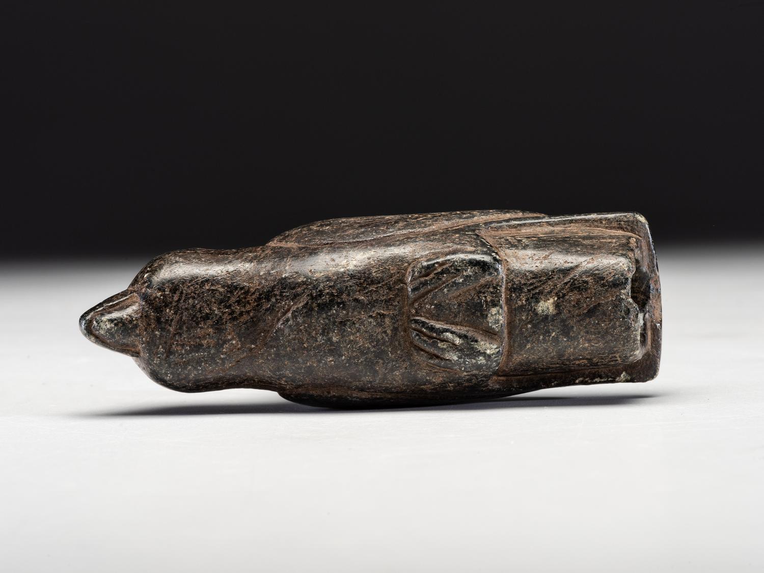 A Steatite Effigy Pipe, Hawk