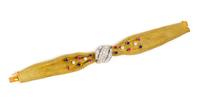 A Platinum, 18 Karat Yellow Gold, Diamond, Sapphire and Ruby Surprise Wristwatch, 37.70 dwts.
