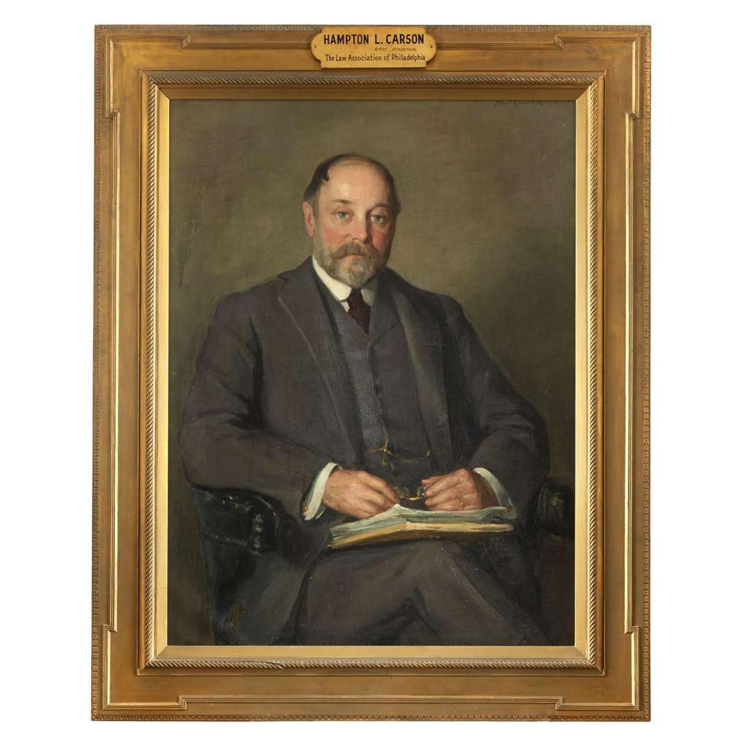 Albert Rosenthal (1863-1939) Portrait of Hampton Lawrence Carson (1852-1929)
