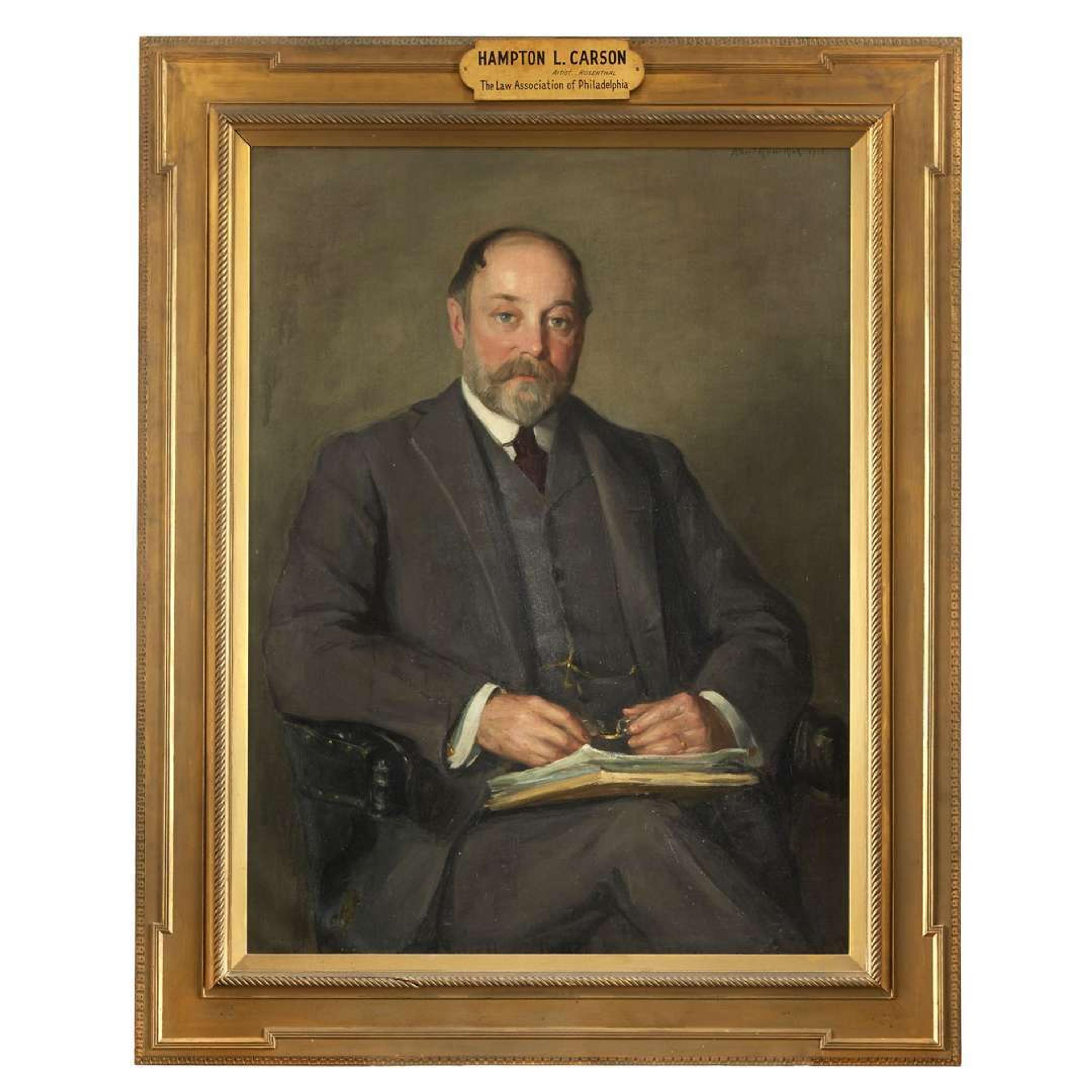 Albert Rosenthal (1863-1939) Portrait of Hampton Lawrence Carson (1852-1929)