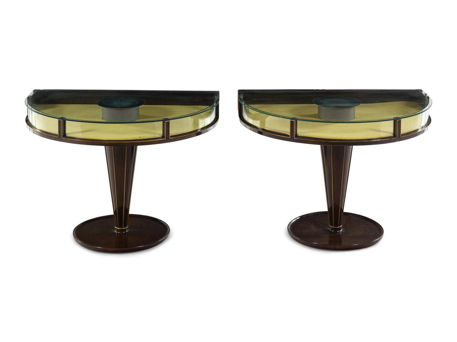 Pair of Glass Top Low Tables