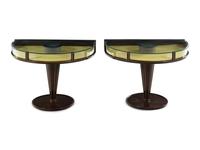 Pair of Glass Top Low Tables