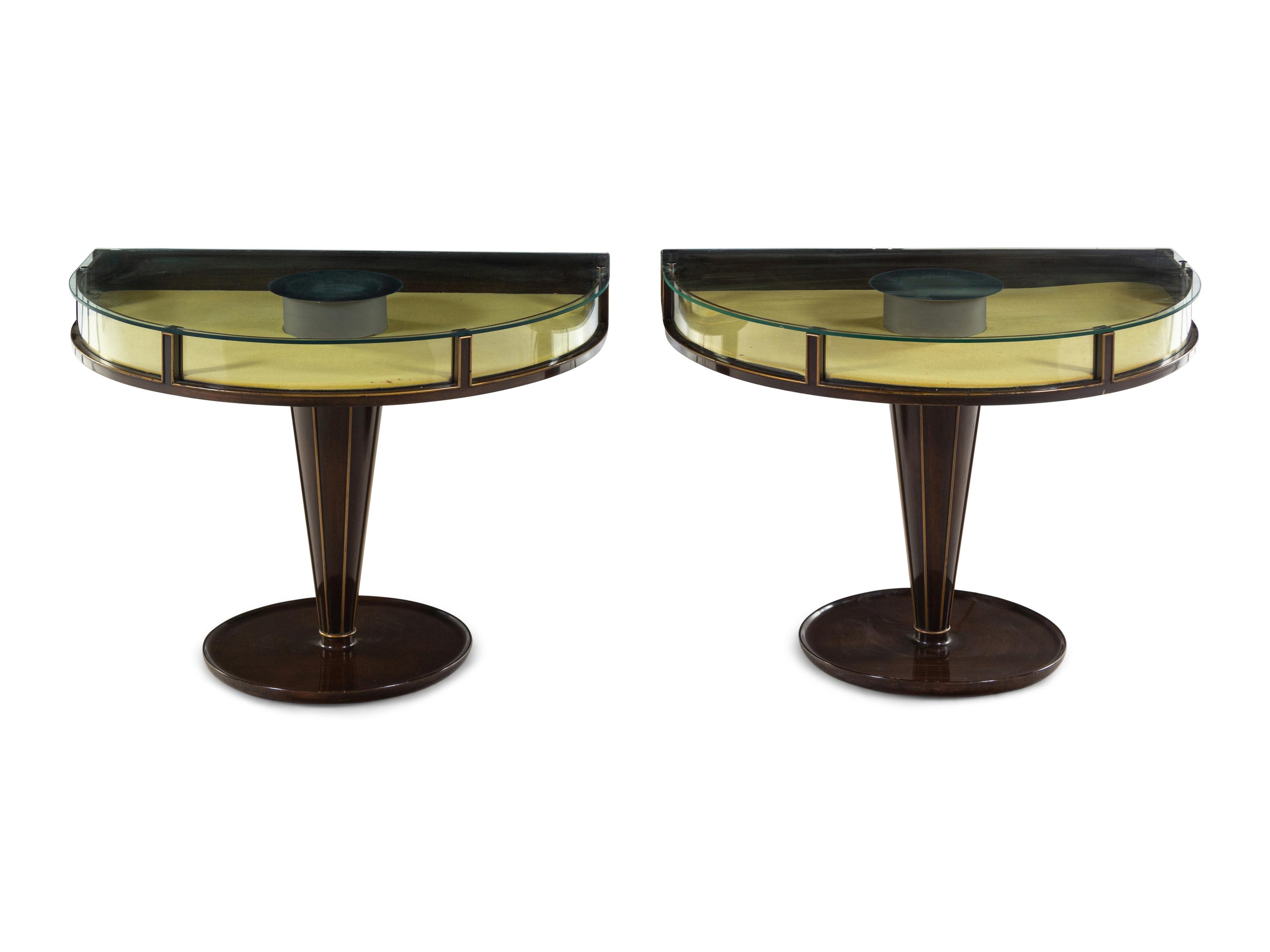 Pair of Glass Top Low Tables