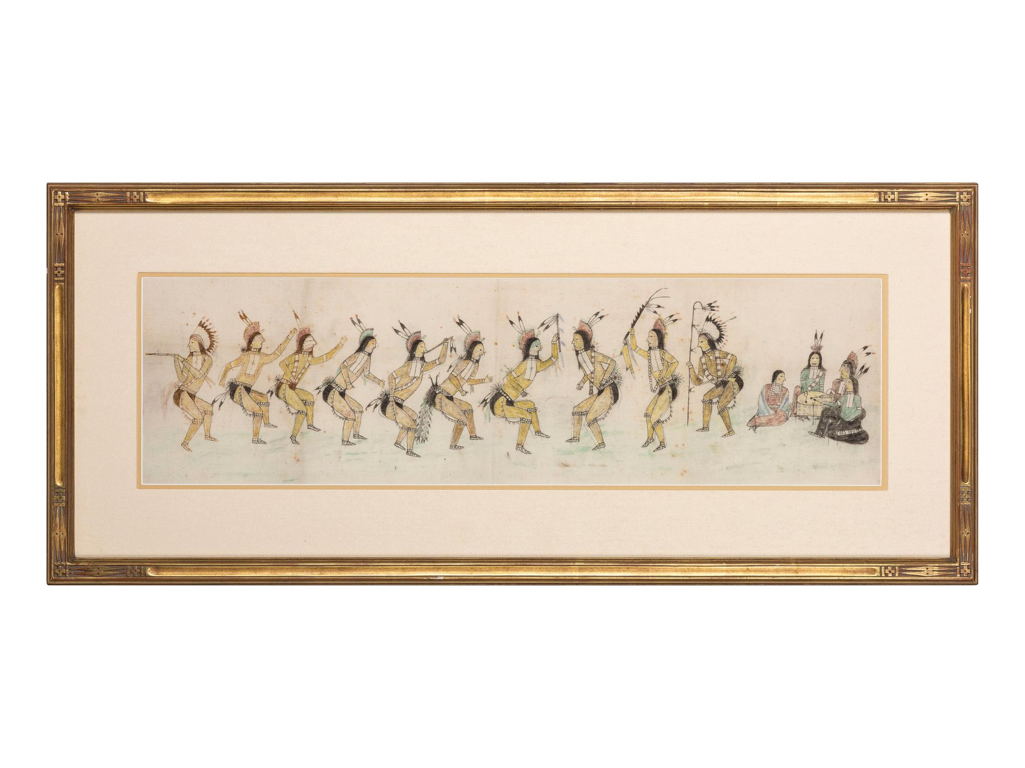 Sioux Painting on Muslin, Grass Dance