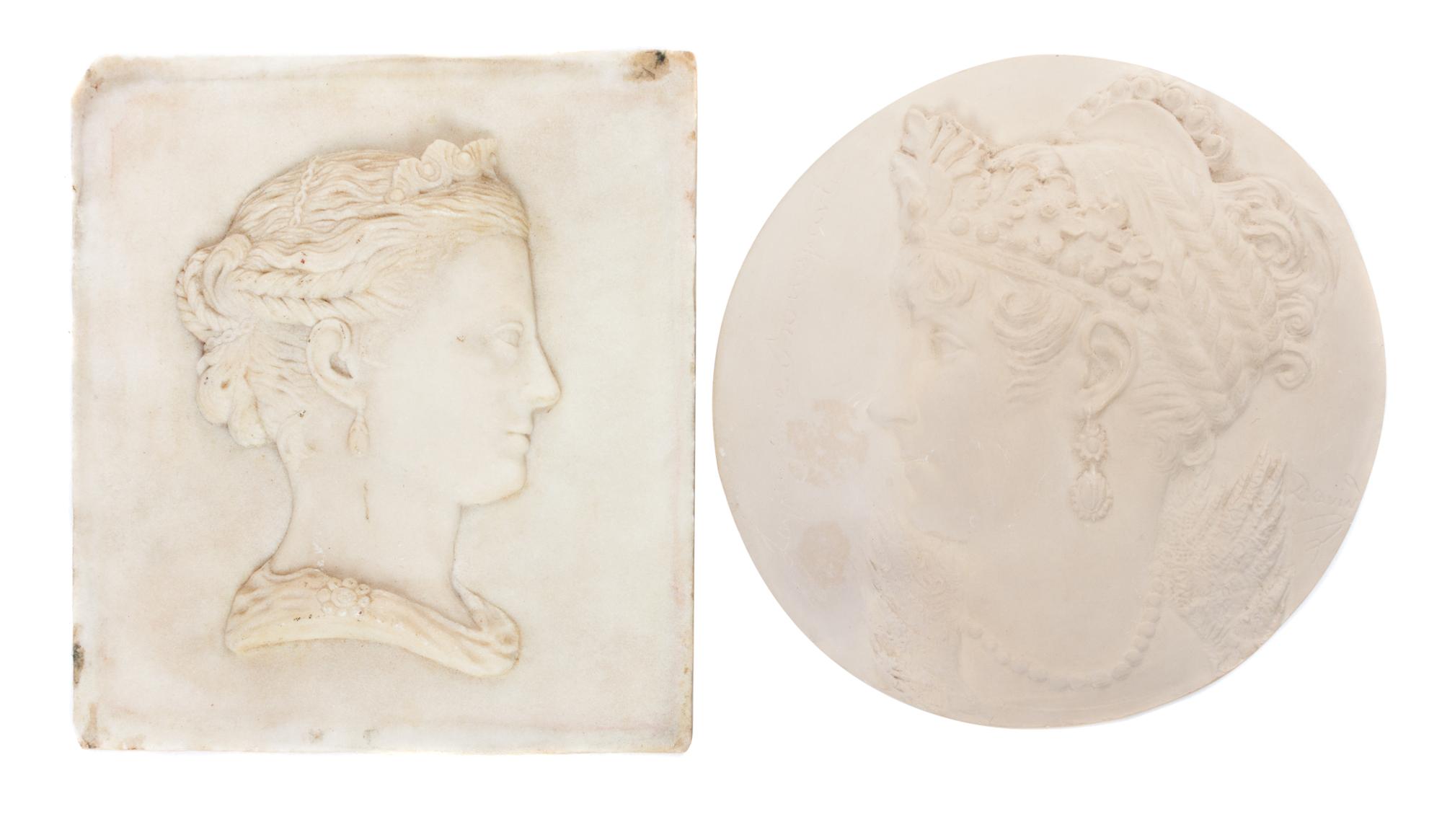 A Collection of Ten Pottery and Plaster Tiles Length of largest overall 10 inches.