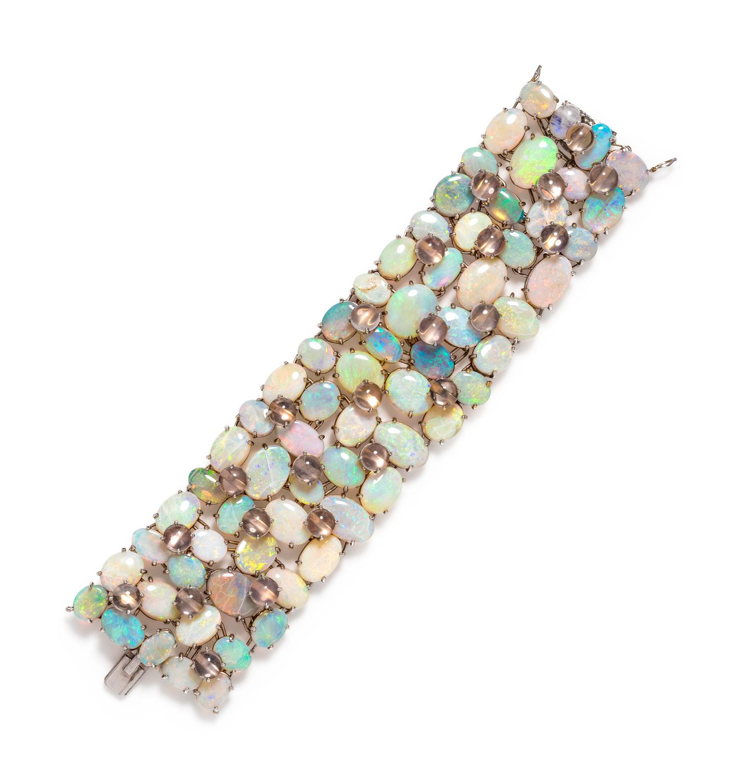 TONY DUQUETTE, OPAL, ROCK CRYSTAL AND MOONSTONE BRACELET