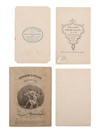 [EARLY PHOTOGRAPHY]. 6 CDVs of cats, including a portrait of a man with a feline perched on his shoulder by H. J. RODGERS, New Haven, CT.