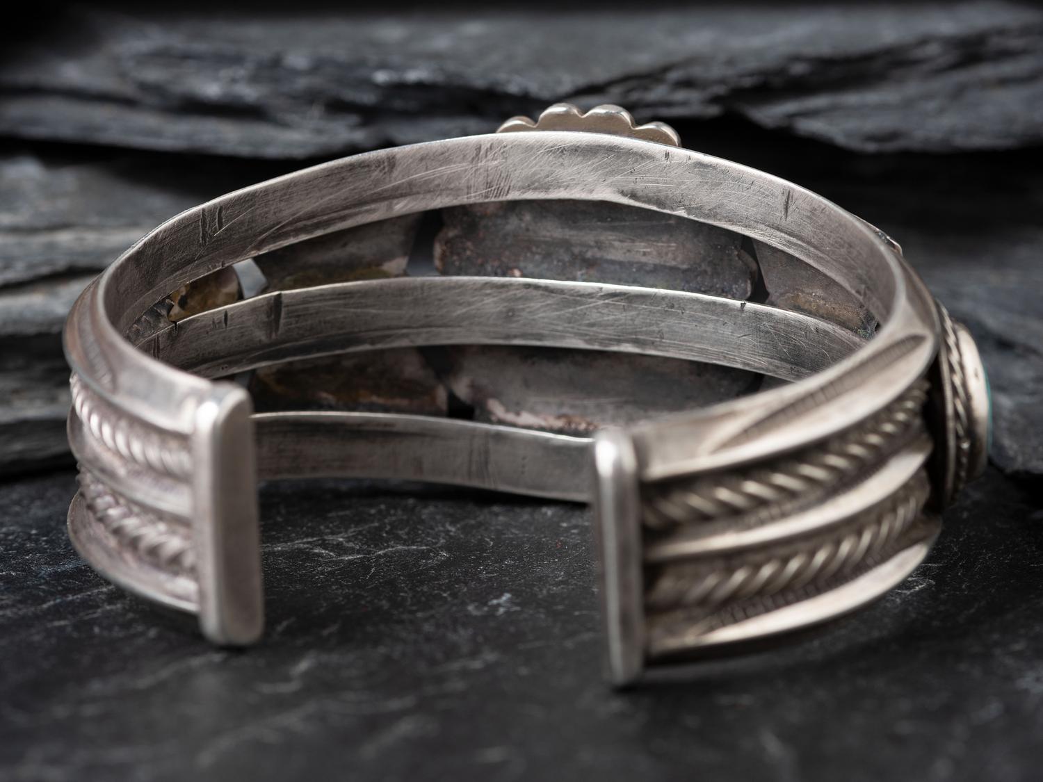 Navajo Silver and Turquoise Cuff Bracelet