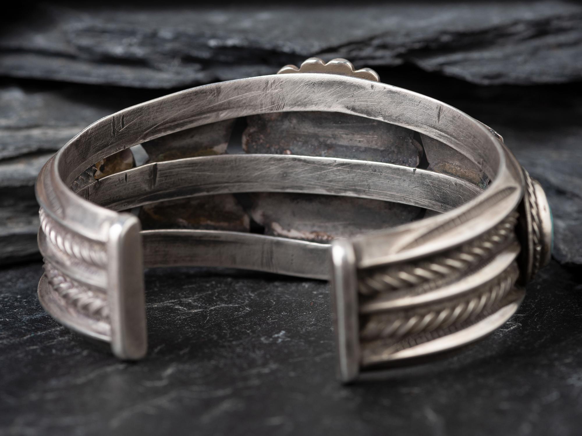 Navajo Silver and Turquoise Cuff Bracelet