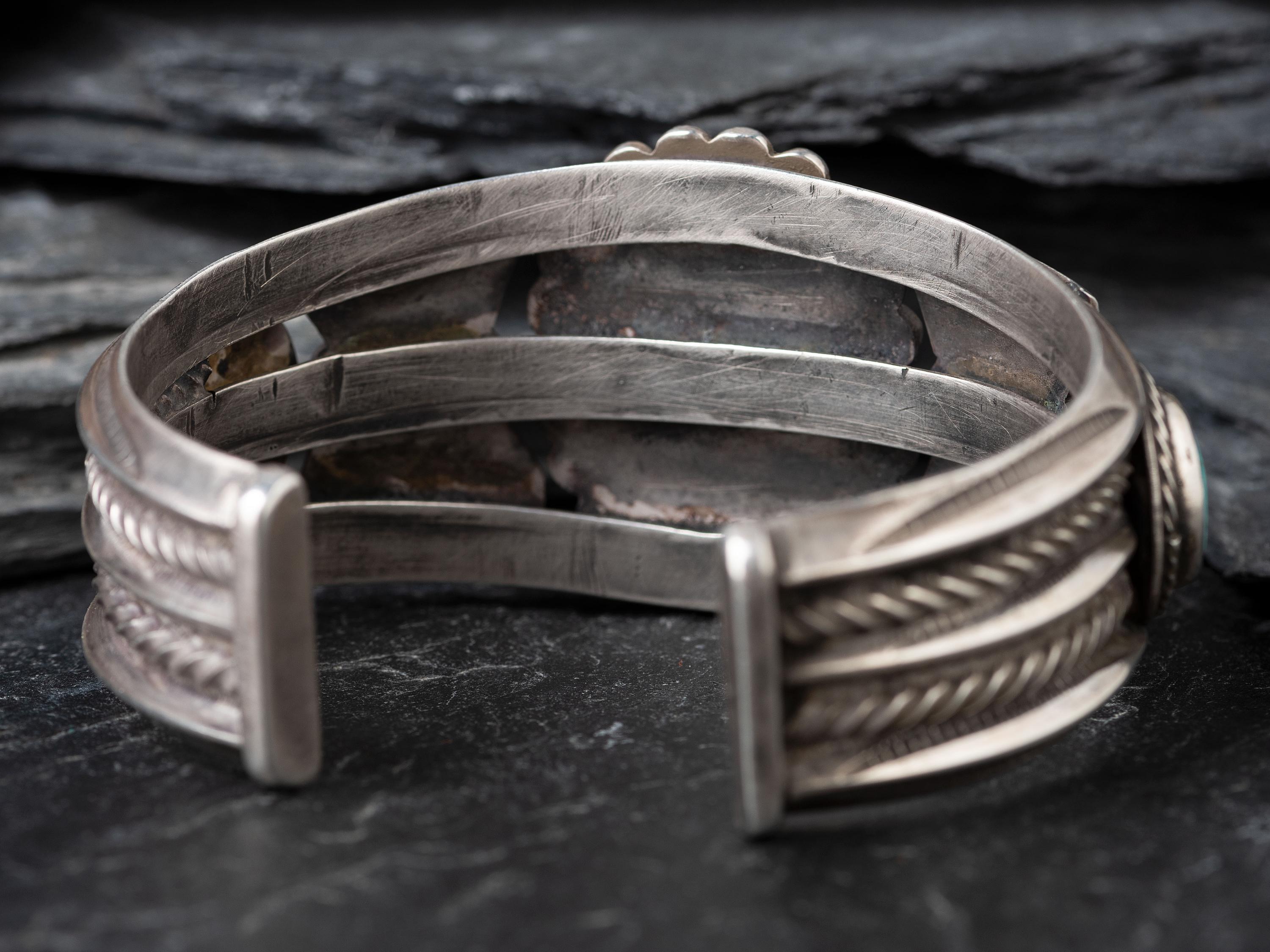 Navajo Silver and Turquoise Cuff Bracelet