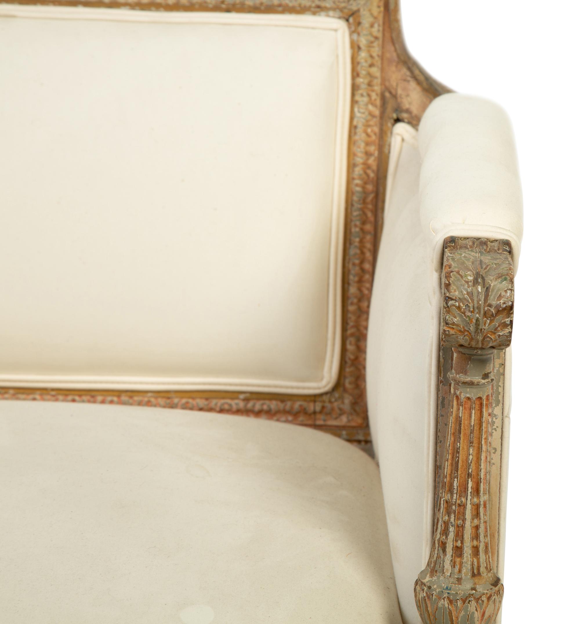 A Louis XVI Style Painted and Parcel Gilt Marquise — LATE 19TH/EARLY 20TH CENTURY