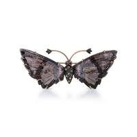 CARVED TOURMALINE AND MULTIGEM BUTTERFLY BROOCH