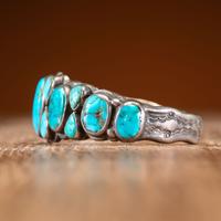 Navajo or Zuni Ingot and Turquoise Cuff Bracelet