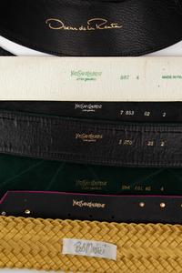 Eight Designer Belts by YSL, Oscar de la Renta, Bob Mackie and Two Etro Butterfly Keychains