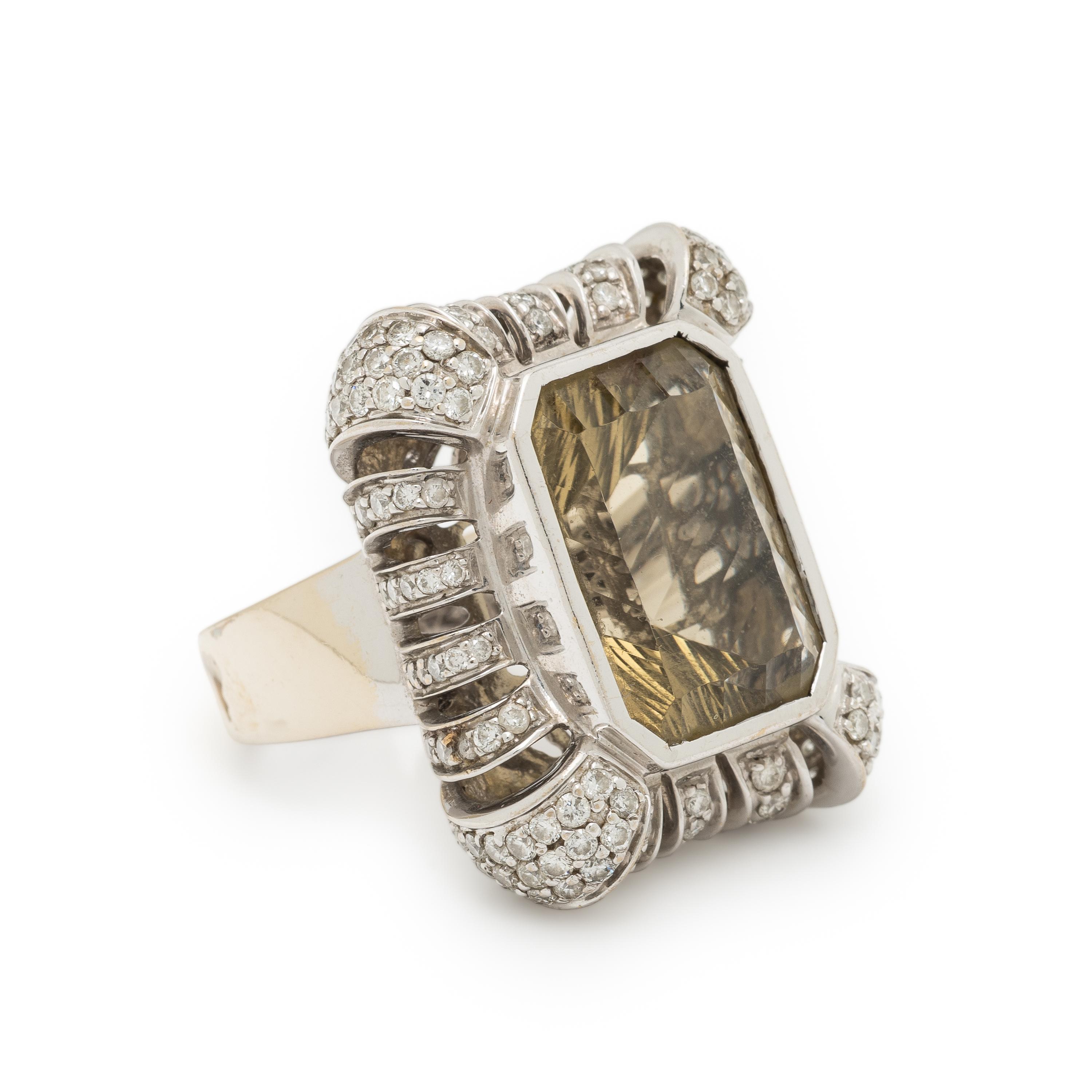 Citrine and Diamond Ring