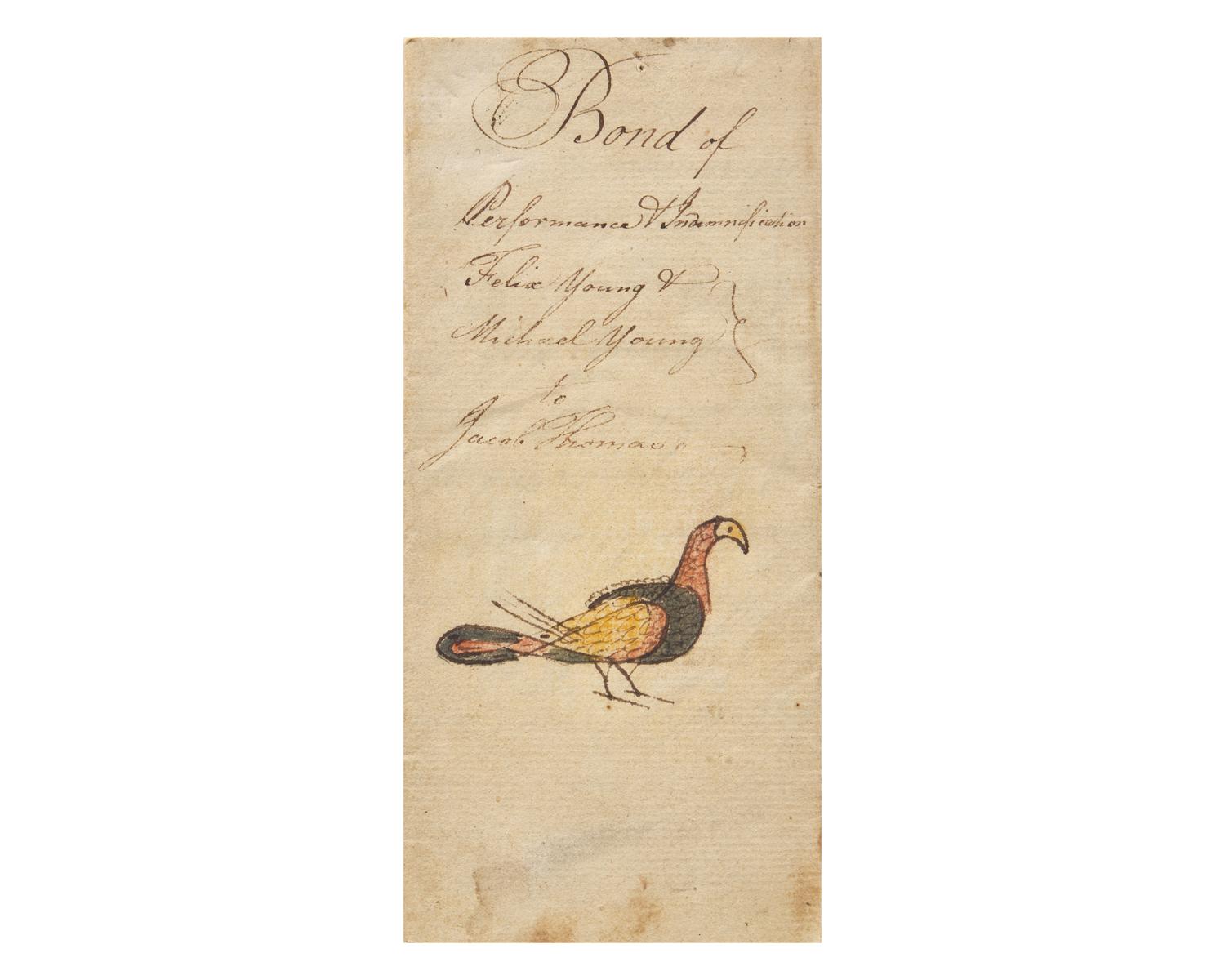 A Fraktur Bookplate and an Illuminated Indenture, Pennsylvania, Dated "1810" and "1801"