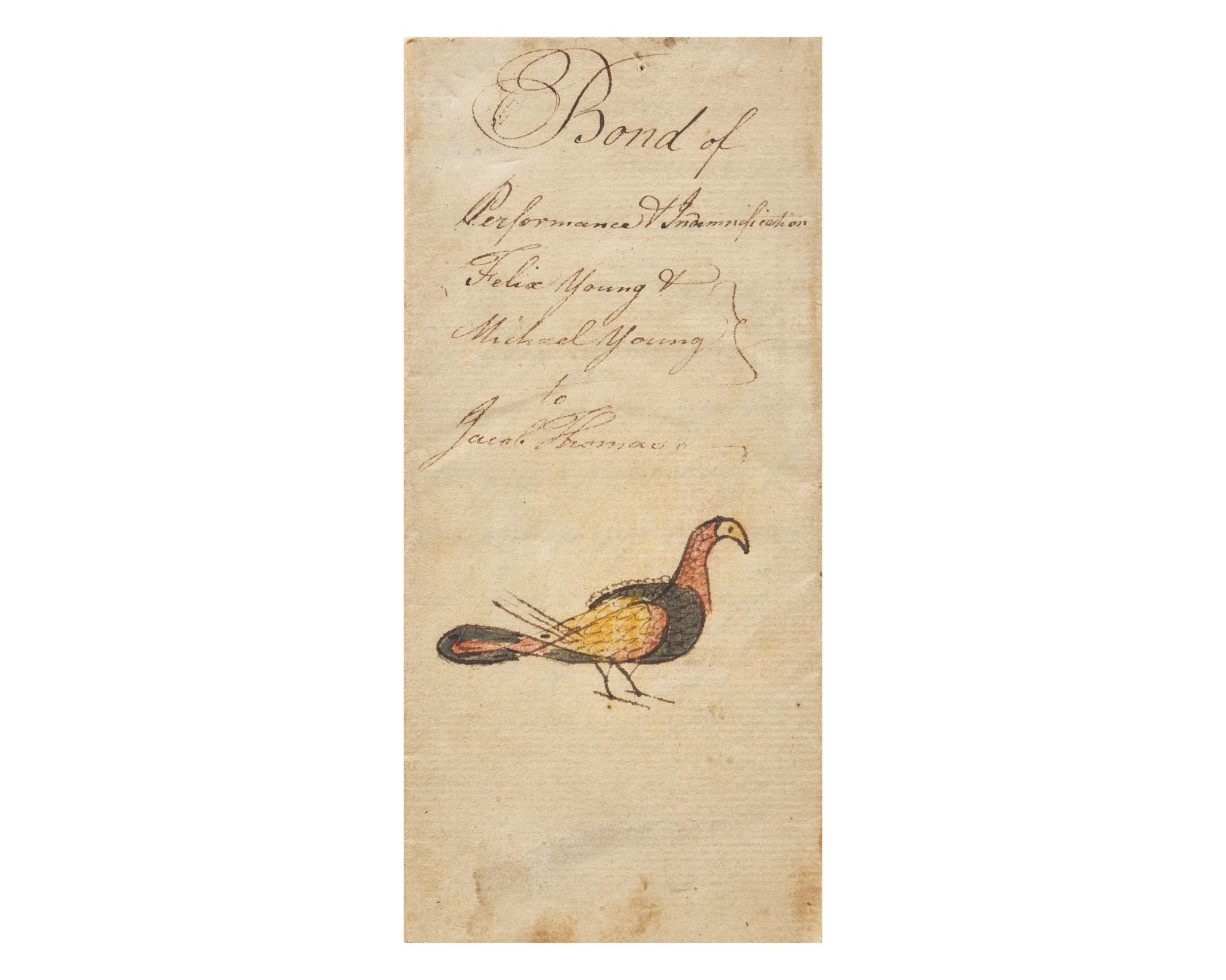 A Fraktur Bookplate and an Illuminated Indenture, Pennsylvania, Dated "1810" and "1801"