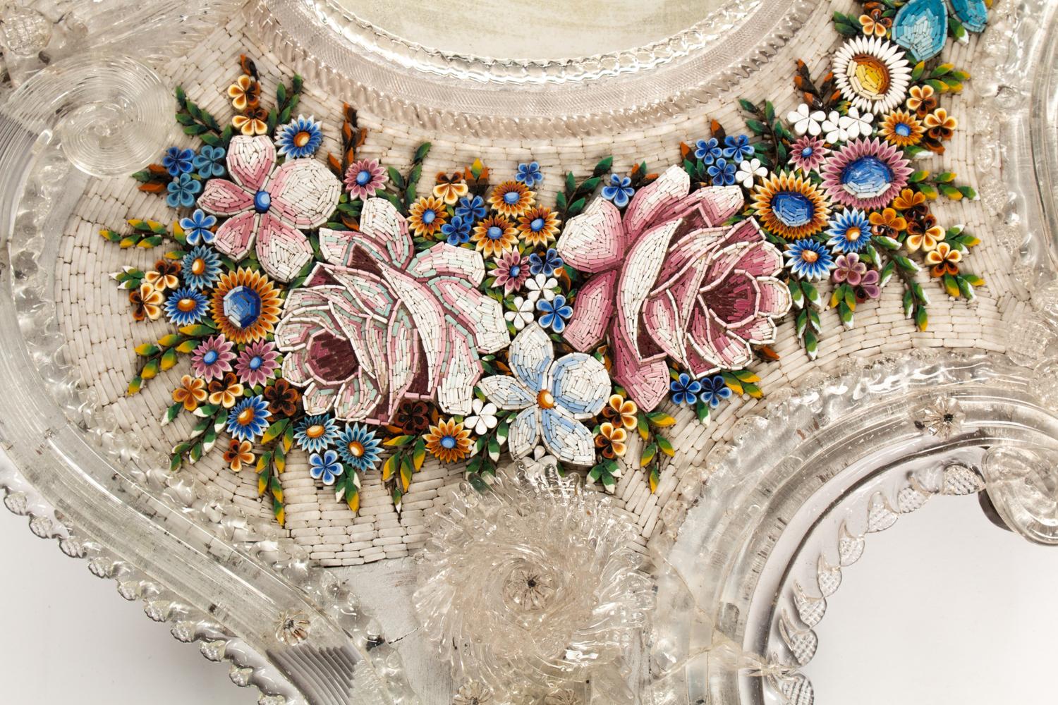 A Venetian Glass and Micro Mosaic Mirror