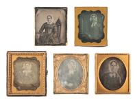[EARLY PHOTOGRAPHY]. 21 sixth plate daguerreotypes of women wearing hats and bonnets.