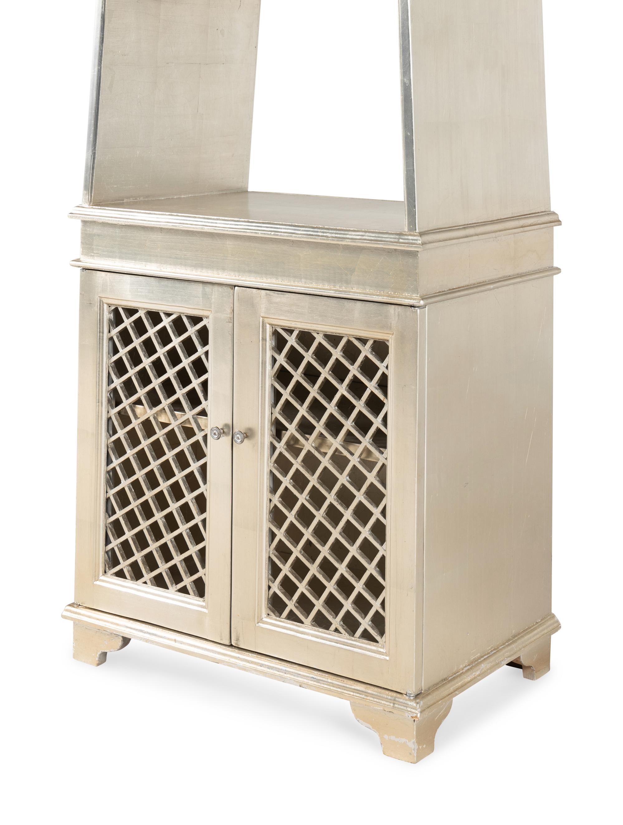 A Contemporary Silvered Wood Etagere