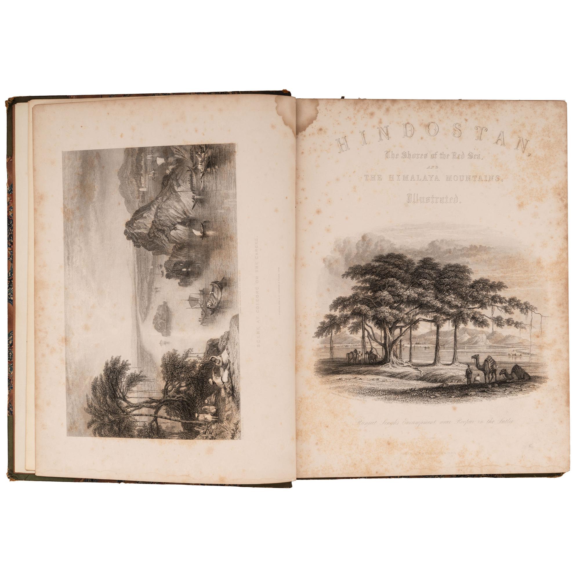 [INDIA]. ROBERTS, Emma. Hindostan . Its Landscapes, Palaces, Temples, Tombs; The Shores of the Red Sea; and the Sublime and Romantic Scenery of the Himalaya Mountains. London: Fisher, Son & Co., [ca 1846].
