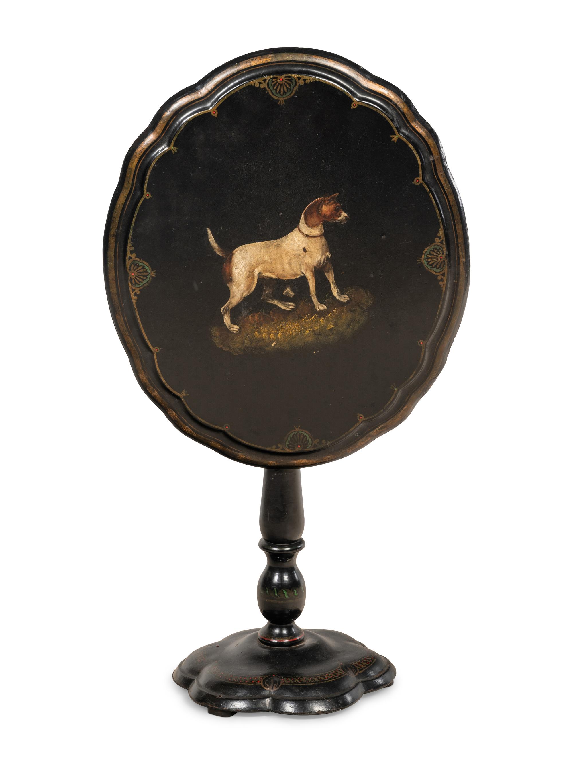 A Victorian Papier - Mâché Tilt-Top Table