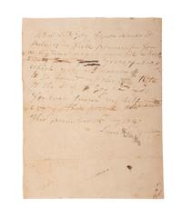 [SLAVERY & ABOLITION]. Manuscript bill of sale for enslaved person "Bil". [Georgia], 15 December 1840.