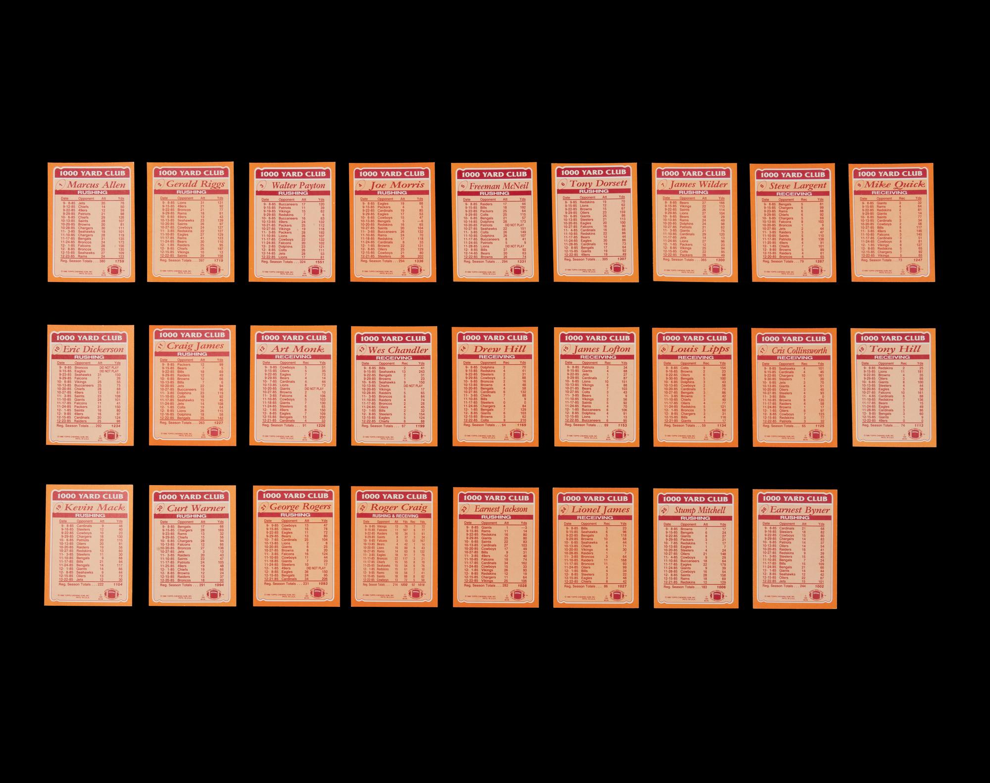 A Complete Set of 1986 Topps Football Cards (396/396)