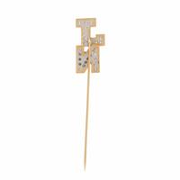 Diamond and Bicolor Gold Pin