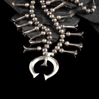 Navajo Silver Squash Blossom Necklace