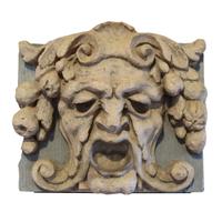 A Pair of Terra Cotta Comedy and Tragedy Panels 17" W x 7" D x 15" H — United States, Early 20th Century